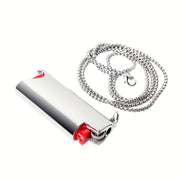 Metal Lighter Case with Bottle Opener, Durable, Fashion Necklace Set for Men