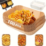 200 Pieces Non-Stick Air Fryer Liners Disposable Waterproof Paper Basket Inserts for Baking