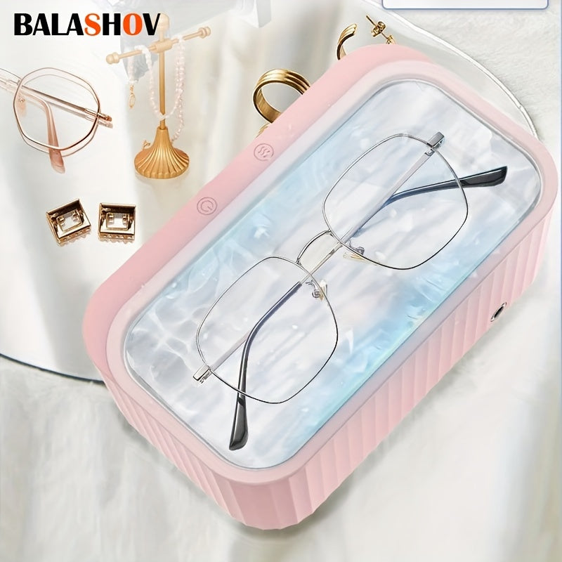 High-Efficiency Jewelry and Eyeglass Cleaner with Touch Screen 4-Speed Deep Cleaning Pink