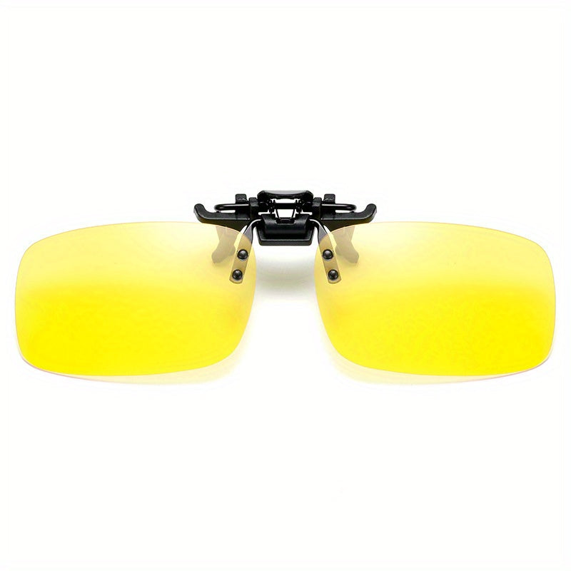 Unisex Fashion Glasses with Clip-On Flip-Up Polarized Lenses for Day and Night Use