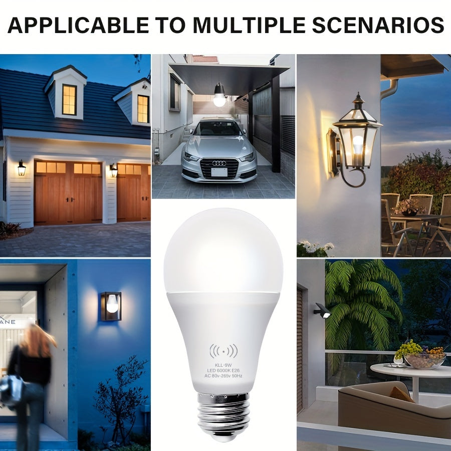 Motion Sensor LED Light Bulb 9W A19 E26 Dusk to Dawn Indoor Security 110V-240V