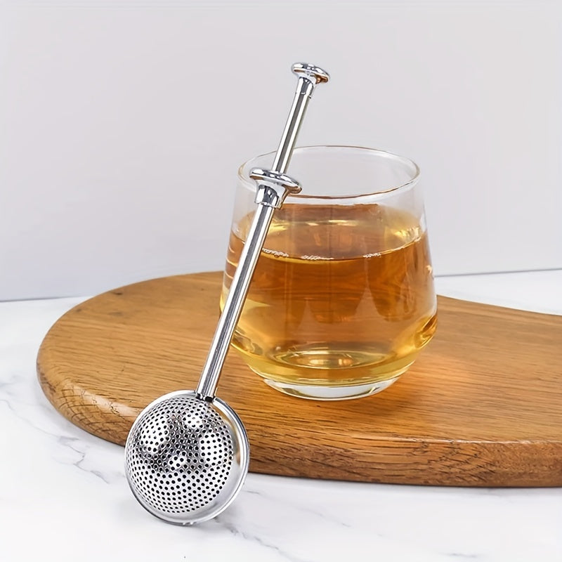 Telescopic Round Ball Tea Infuser Stainless Steel Loose Leaf Tea Strainer Long Handle