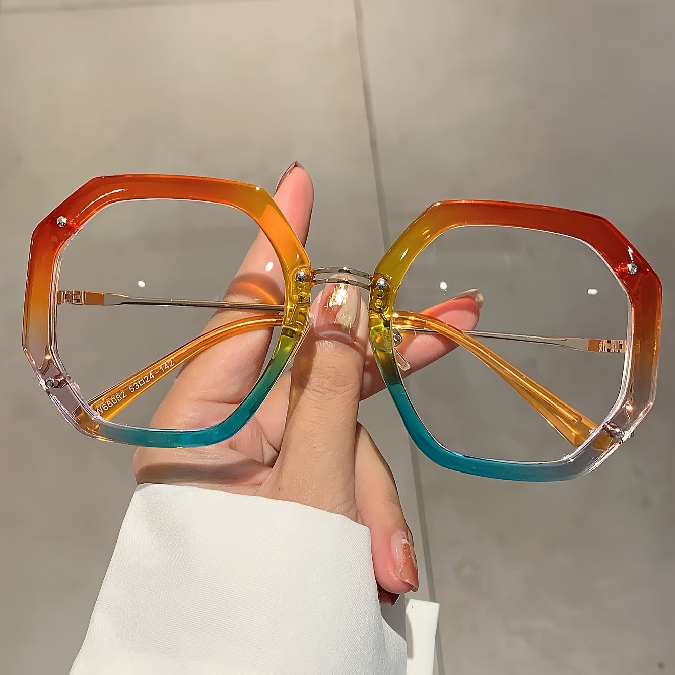 Vintage Style Octagon Frame Glasses for Women Multicolor Blue Light Blocking Lenses