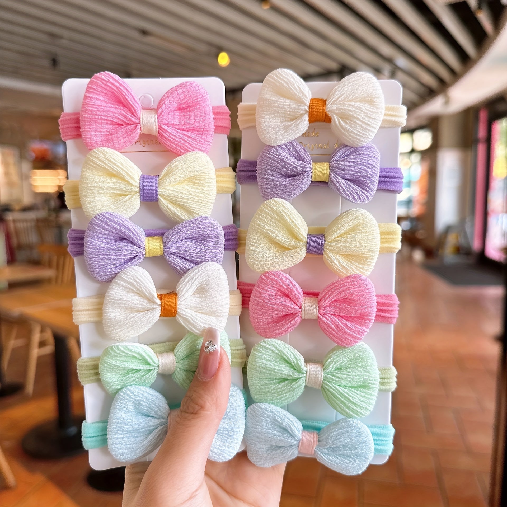 12 шт. девочкам и женщинам цветочные банты для волос, эластичные резинки, набор подарков