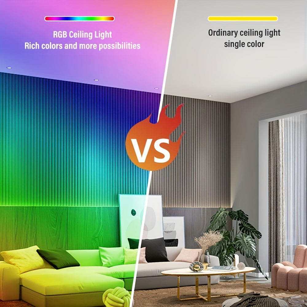 Dimmable Smart RGB LED Ceiling Light with App Remote Control Music Sync for Indoor Rooms