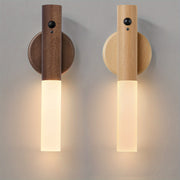 Wooden Motion Sensor Night Light with Rechargeable LED and Magnetic Mount