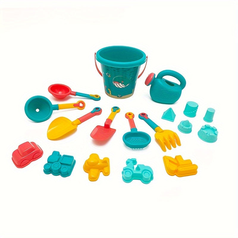 Kids Beach Toy Set with Sand Timer Shovel Bucket and Water Play Tools