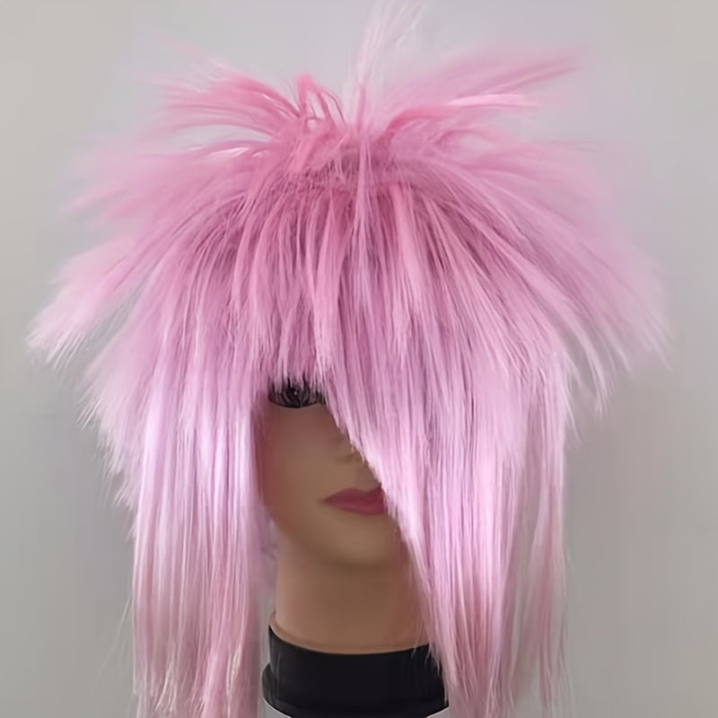 Short Straight Wig for Cosplay and Halloween Synthetic Hair Easy Wear