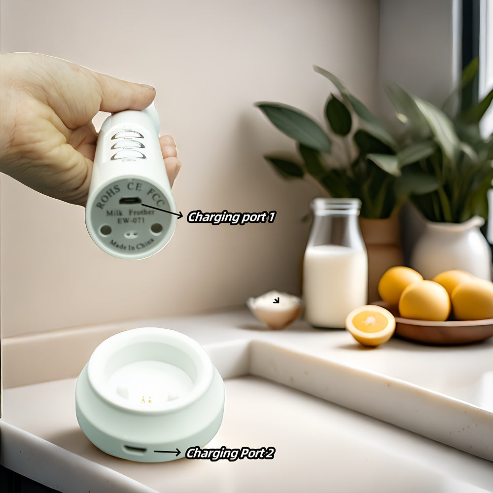 Espumador de leche eléctrico recargable 3 en 1 y creador de espuma para café y cocina