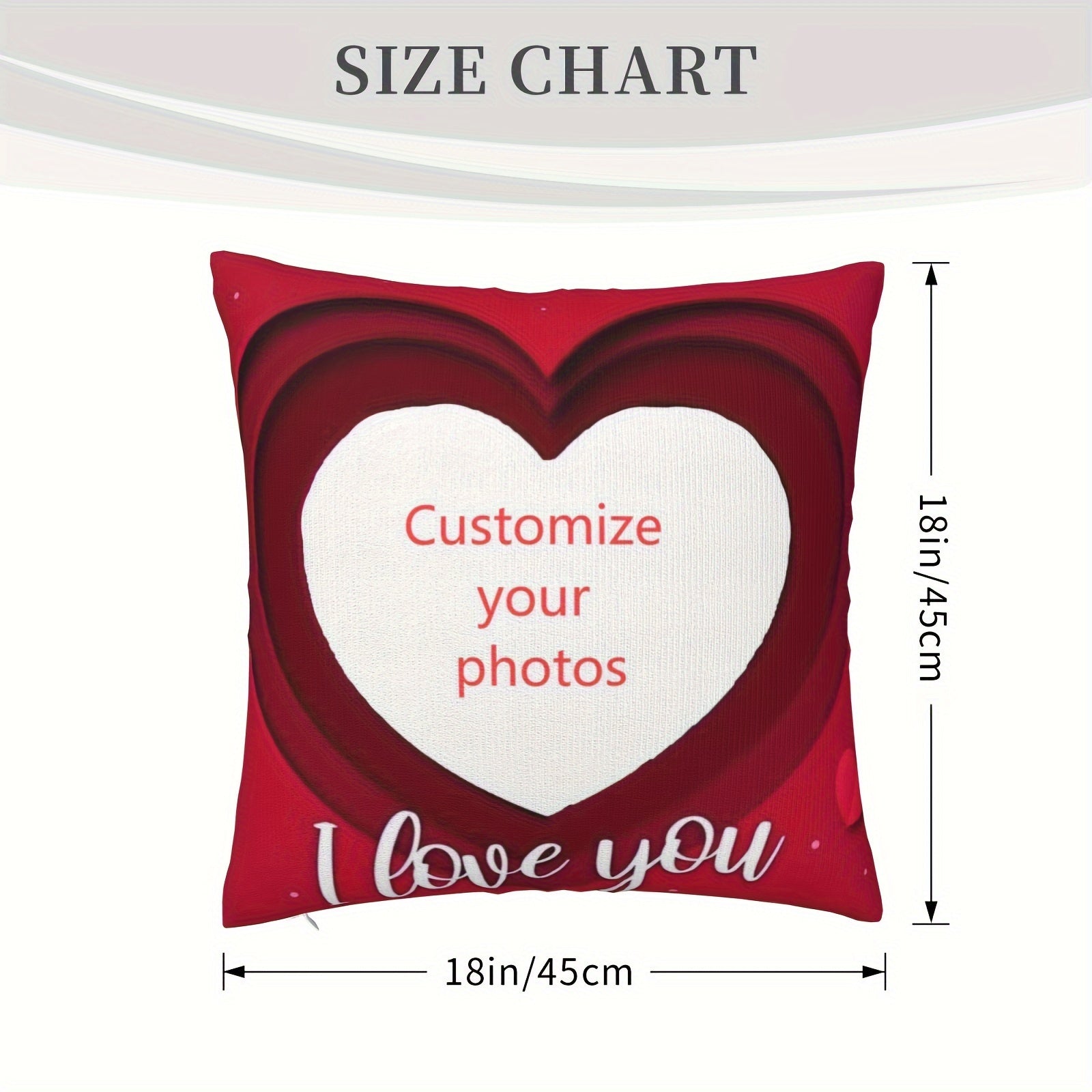 Customizable Double-Sided Love Photo Pillowcase Red and White Personalized Gift