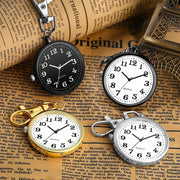 Large Number Nurse Exam Quartz Waterproof Pocket Watch with Key Chain for Students