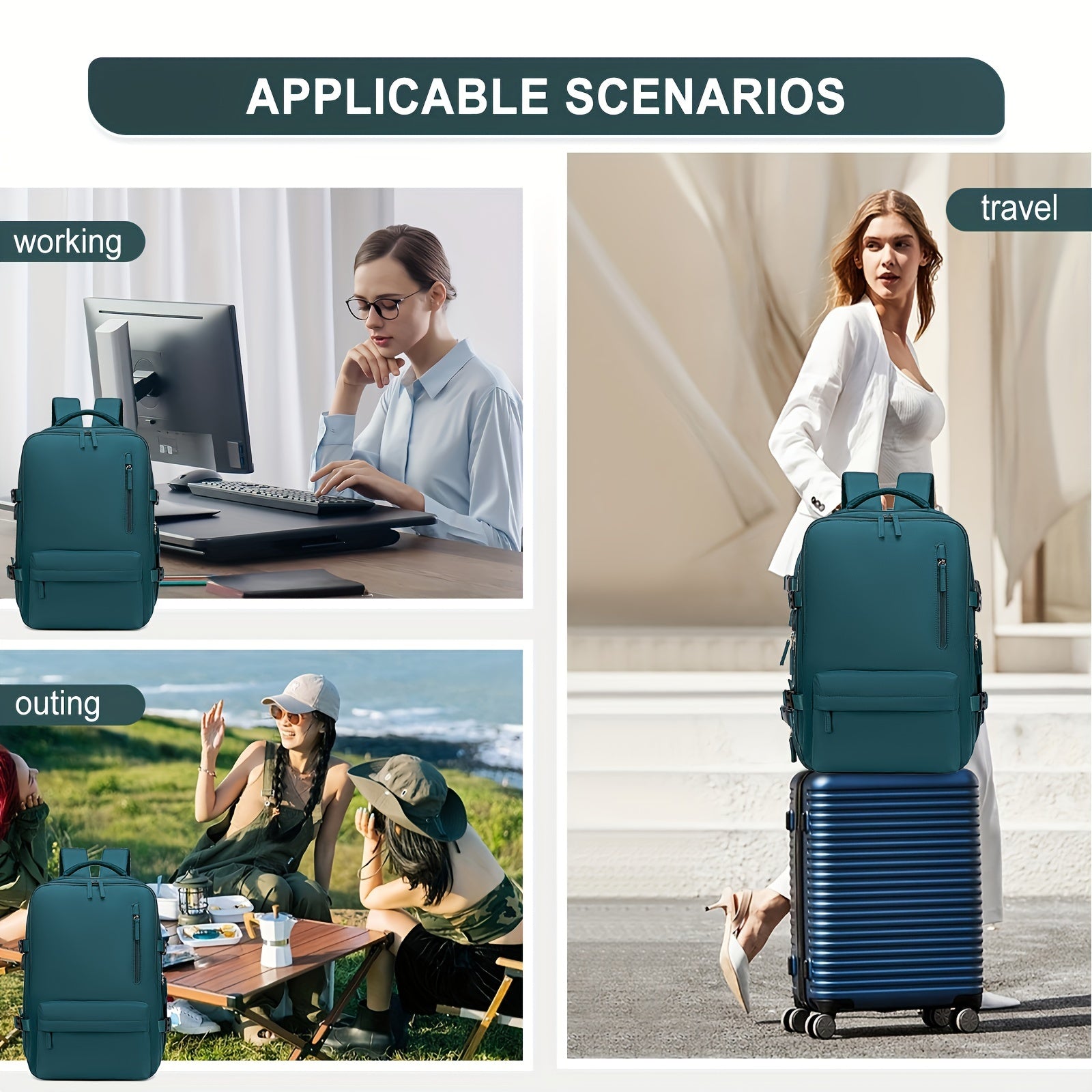 Рюкзак для путешествий с отделением для обуви, совместимый с ноутбуками до 39,62 см, софтшелл, одобрен TSA, изготовлен из полиэстера с дизайном рюкзака для ноутбука.