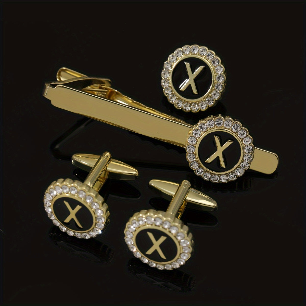 Men's All-Inclusive Accessory Set with Tie Clips Cufflinks Brooches Limited Edition