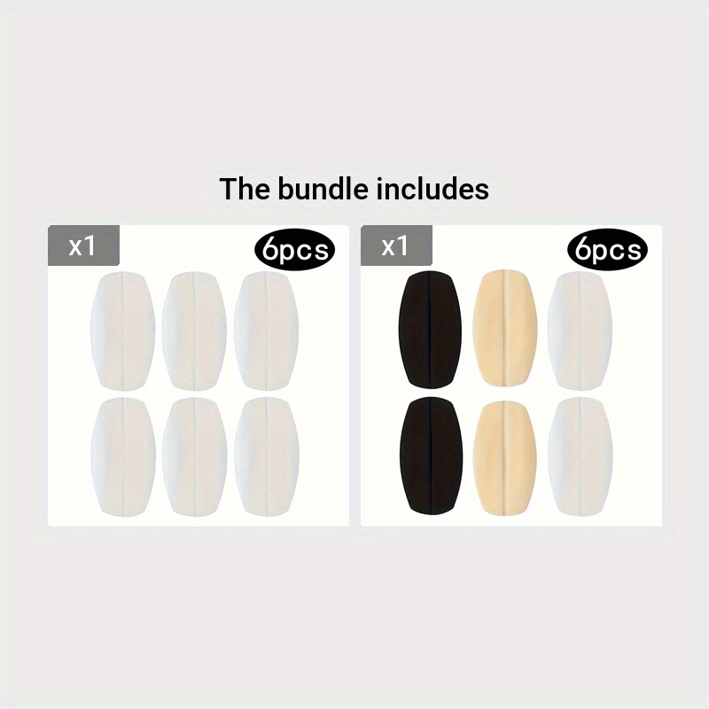 6 Pcs Ultra-Soft Silicone Shoulder Pads Non-Slip Seamless for Women's Bra Support