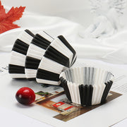 Set of 100 Black and White Disposable Muffin Cups Paper Cupcake Liners Baking Molds