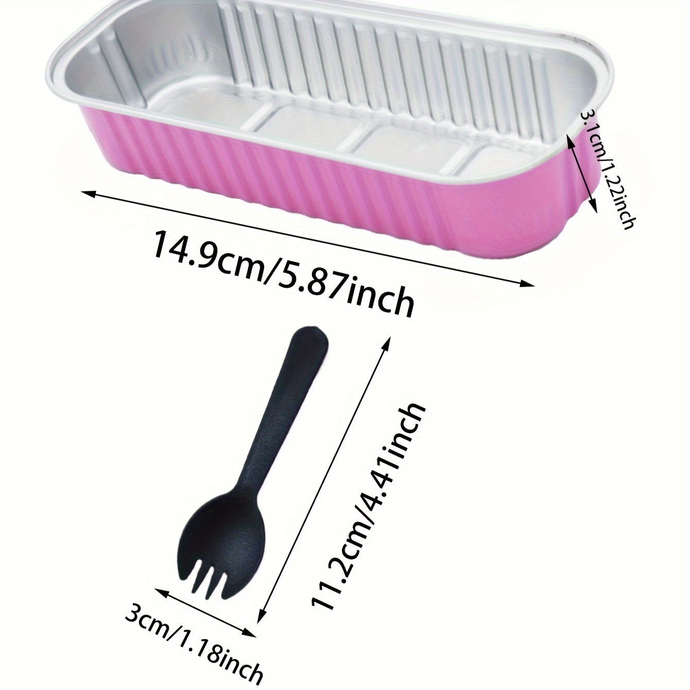 30 Rectangular Baking Boxes with Lids and Spoons for Snacks and Parties