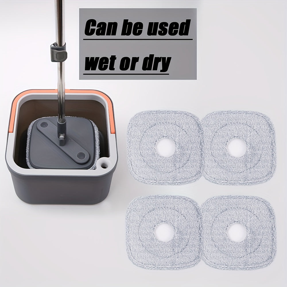 All-in-One Spin Mop and Bucket Set with Stainless Steel Handle and Microfiber Heads
