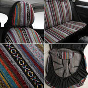 9pcs Car Seat Covers Polyester Vibrant Striped Geometric Universal Fit
