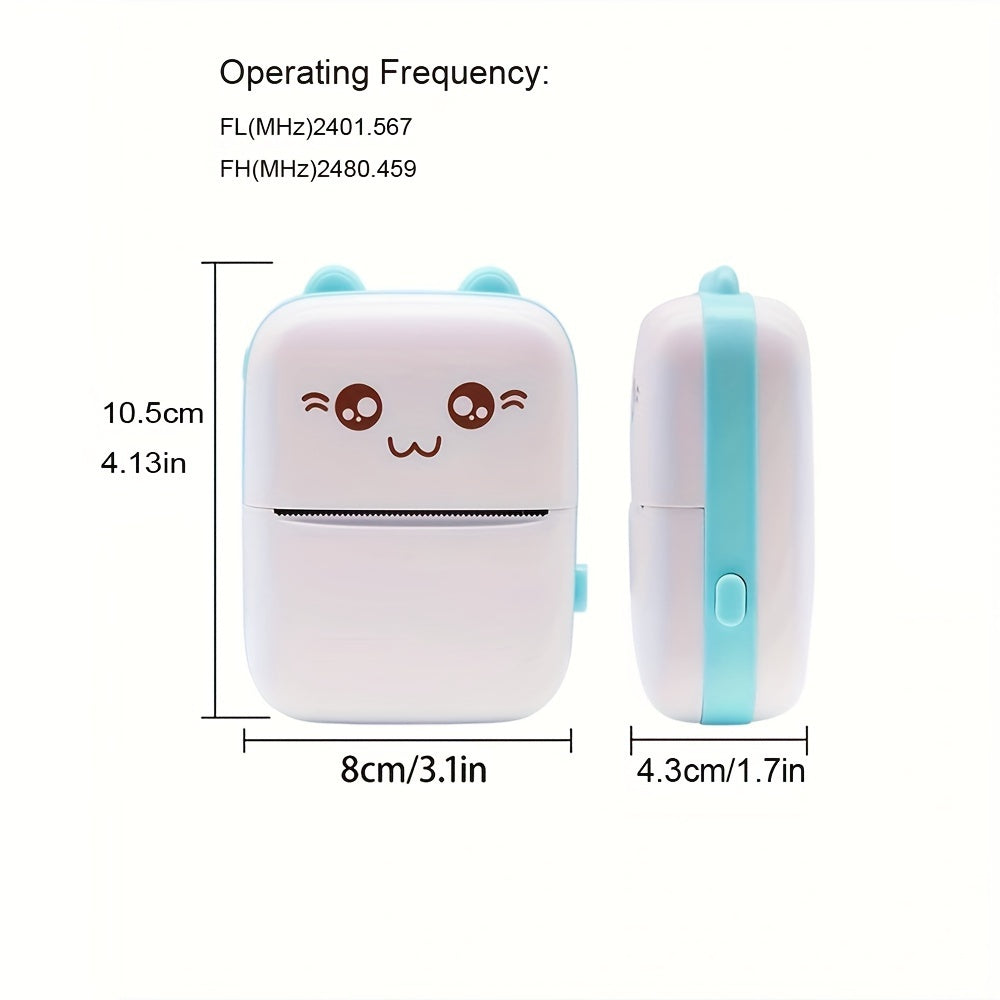 Портативный мини-фотопринтер GOTOOGO с USB-зарядкой, беспроводной термопринтер для этикеток, печать с высоким разрешением 200 dpi, быстрая печать изображений. Включает термобумагу, совместим с iOS &