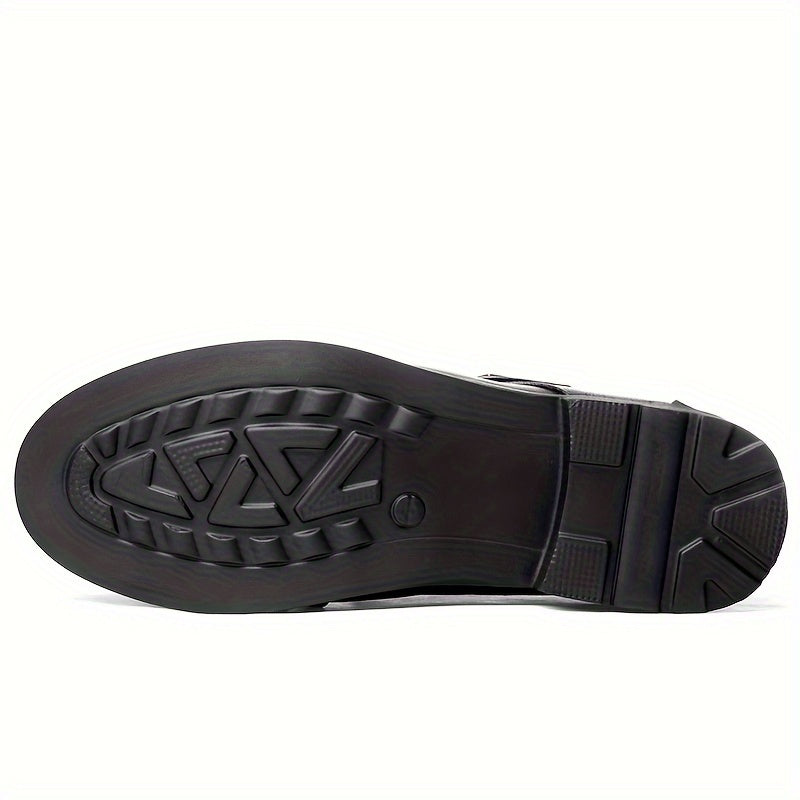 Men's Winter Fleece-Lined Casual Shoes Rubber Sole Solid Color Outdoor