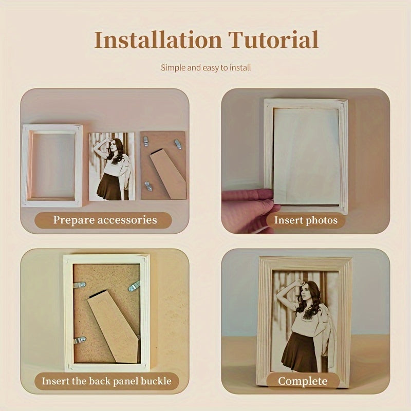 Персонализированная деревянная рамка для фотографий - индивидуально гравированный подарок для пар, юбилеев, свадеб и Дня святого Валентина - домашний декор для возрастной группы 14 лет и старше - одна рамка