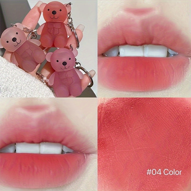 Six-Color Bear Lip Gloss for Couples and Girlfriends Moisturizing Matte Waterproof Long-Lasting