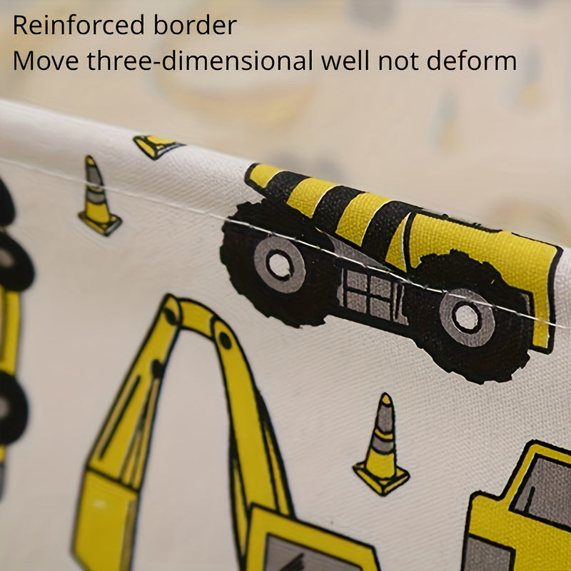 cesta de lavandería de lona impermeable con asas para ropa, juguetes y organización del hogar