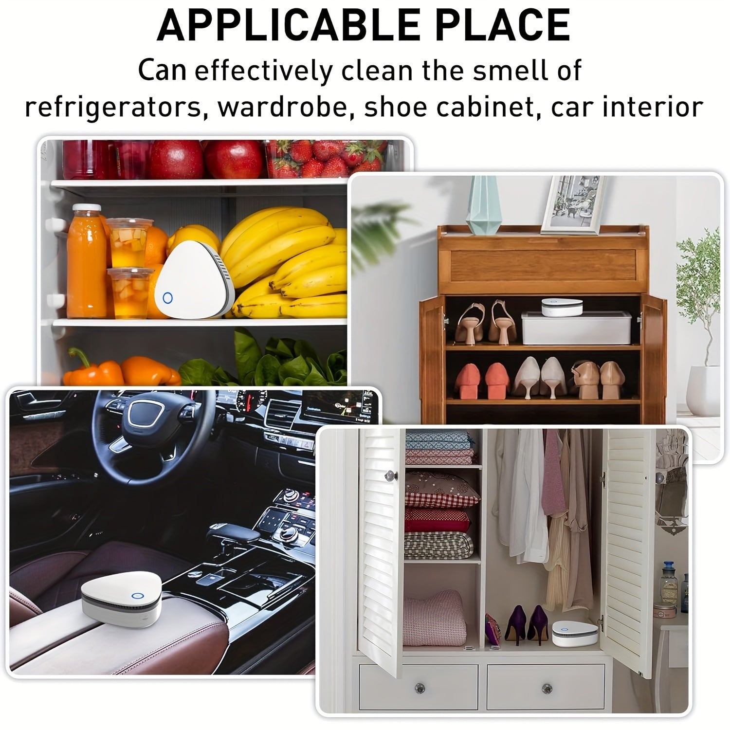 Rechargeable Compact Air Purifier for Home Car Fridge Shoe Cabinet Travel