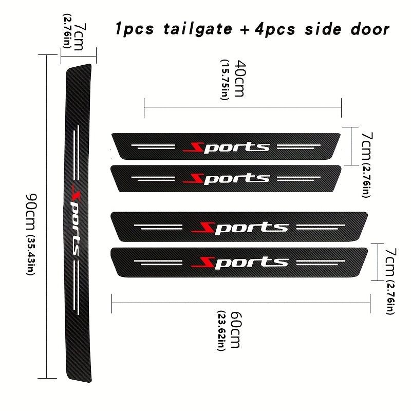 Universal Faux Leather Door Threshold Stickers Matte Finish Self-Adhesive Scratch-Resistant Carbon Fiber