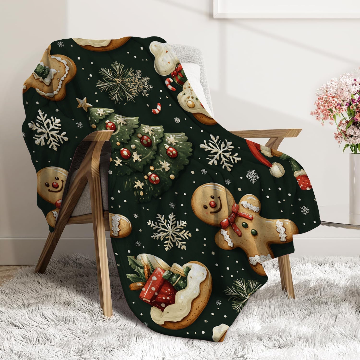 Contemporary Digital Print Flannel Fleece Blanket for Bed Travel Camping All-Season