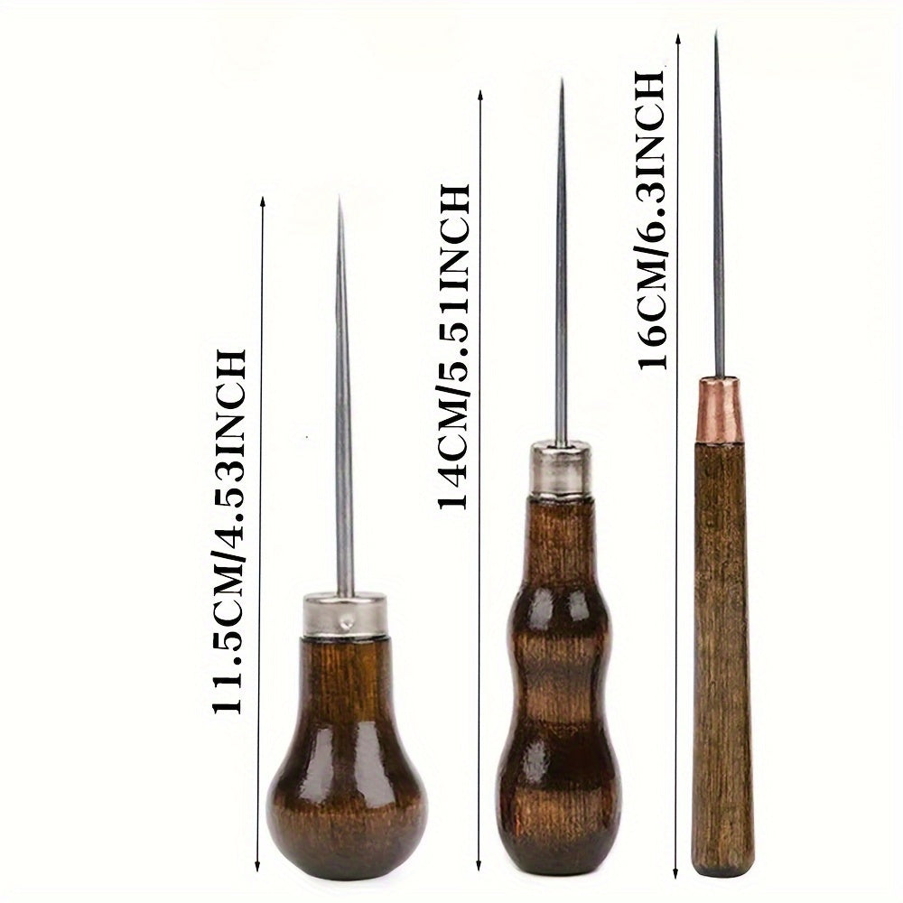 Набор из 3 твердых стальных игл в форме тыквы для кожевенного ремесла и шитья