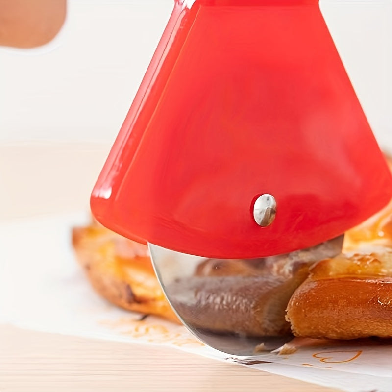 Stainless Steel Axe-Shaped Pizza Cutter 21cm with Bamboo Handle Kitchen Tool