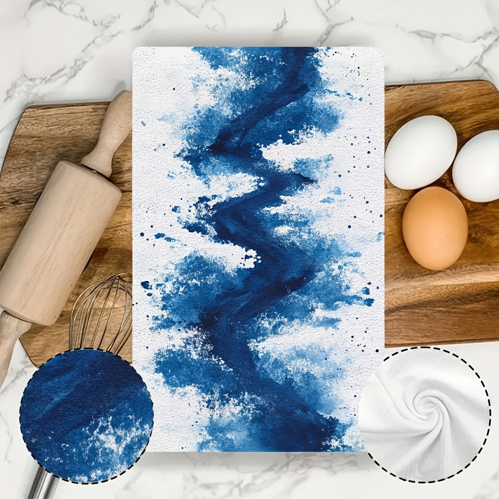 White Race Track Kitchen Towels Ultra-Soft Absorbent Dish Hand Towels