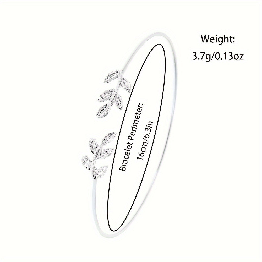 Ayollar uchun kvarts soat va yaproq bangle to'plami, charm strap va aniq displey bilan