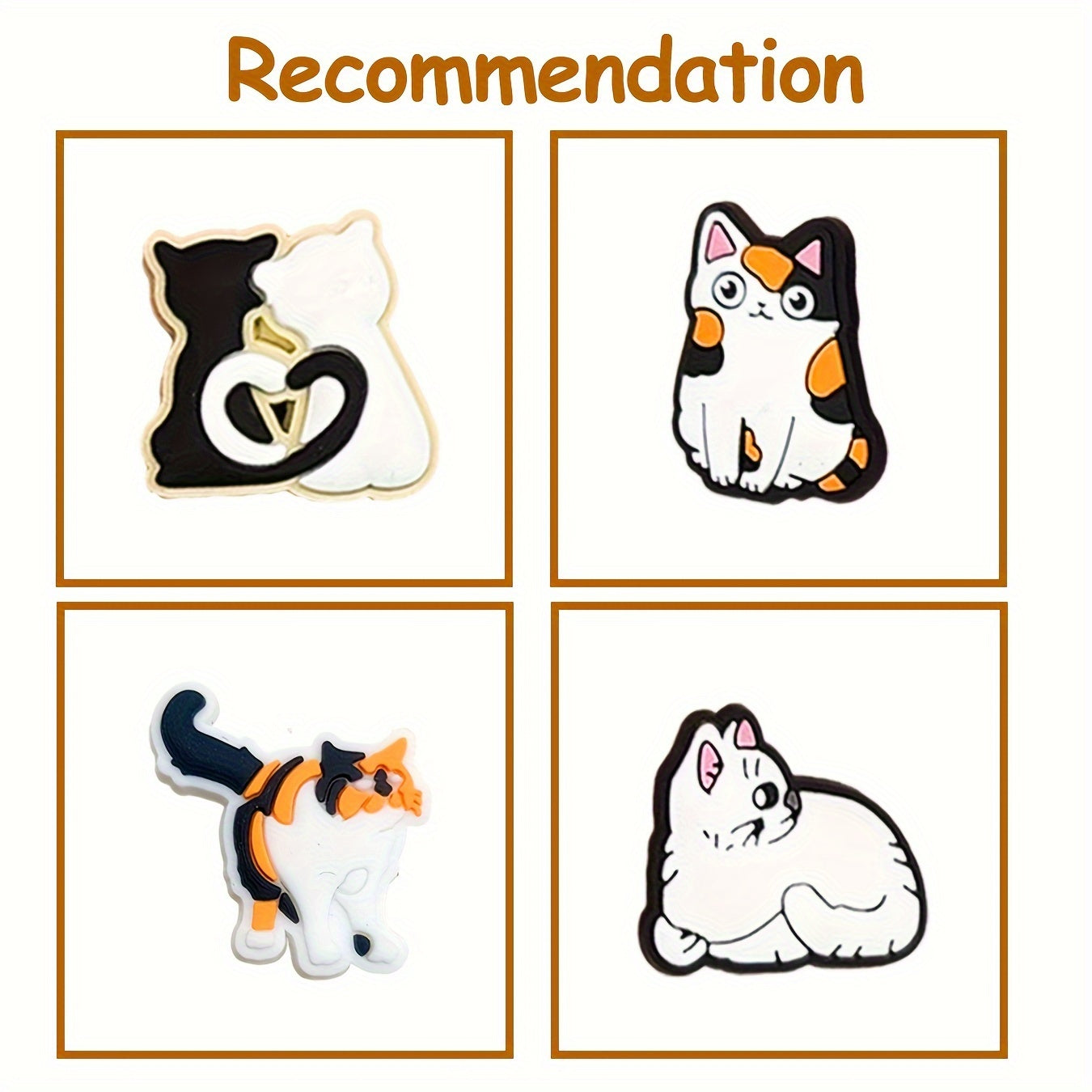 20Pcs Cat PVC Charms Set Assorted Cute Cat Designs DIY Shoe Pins for Sandals Bracelets