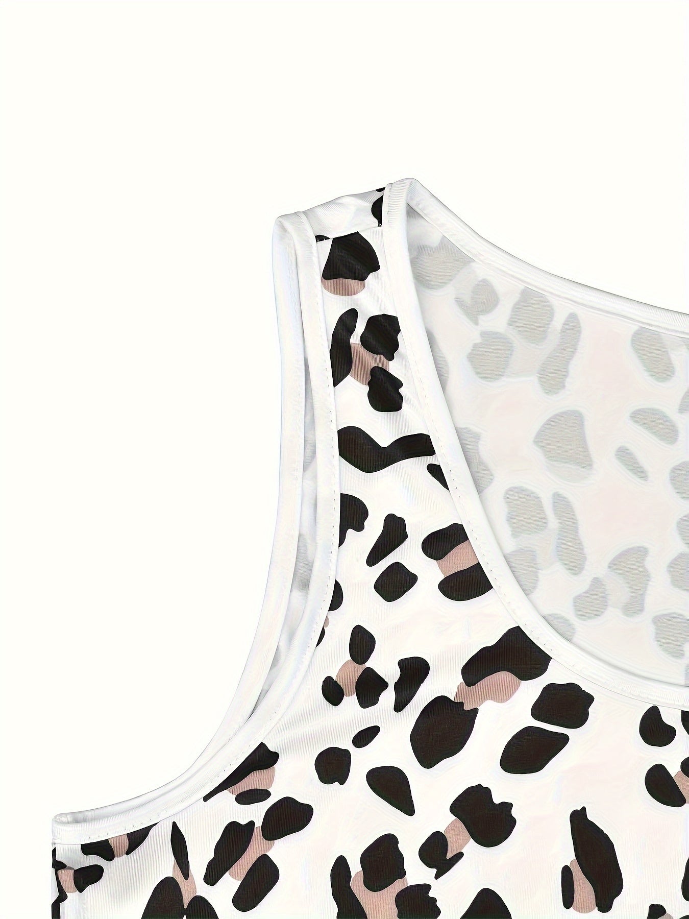 Plus Size Women's Leopard Print Pajama Set Vest Navel Top Shorts