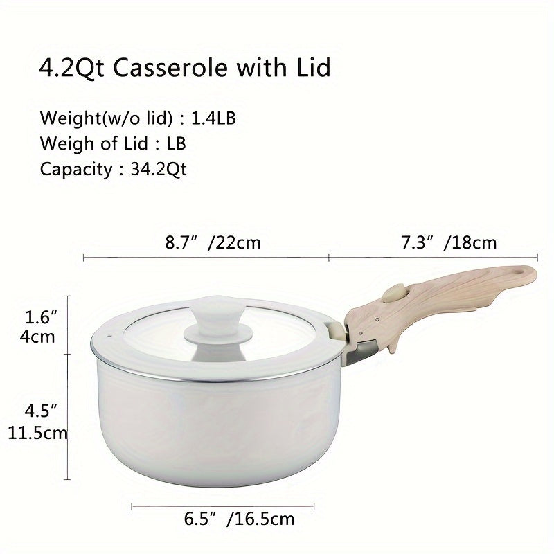 Cookware Set for Home and Camping, Non-Stick Milk and Soup Pots, Silicone Lids