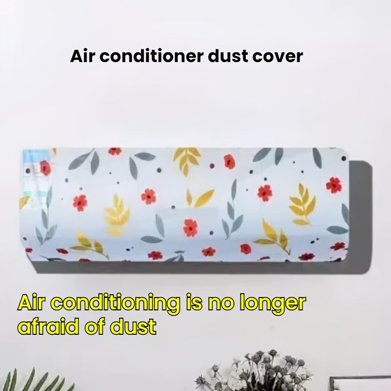 Wall-Mounted AC Unit Dust Cover Floral Bird Pattern Waterproof Washable Reusable Indoor Outdoor