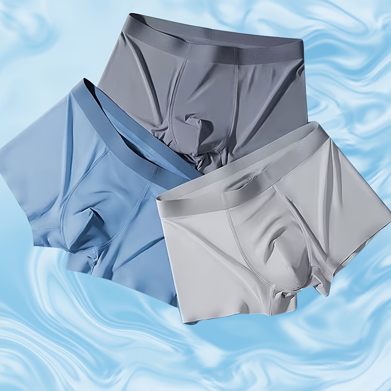 3 dona - Aralash rangli erkaklar ichki kiyimlari: Salqin, yumshoq, tikuvsiz, nafas oladigan, qulay, elastik suzish shortiklari tasodifiy va jozibador bir ranglarda.