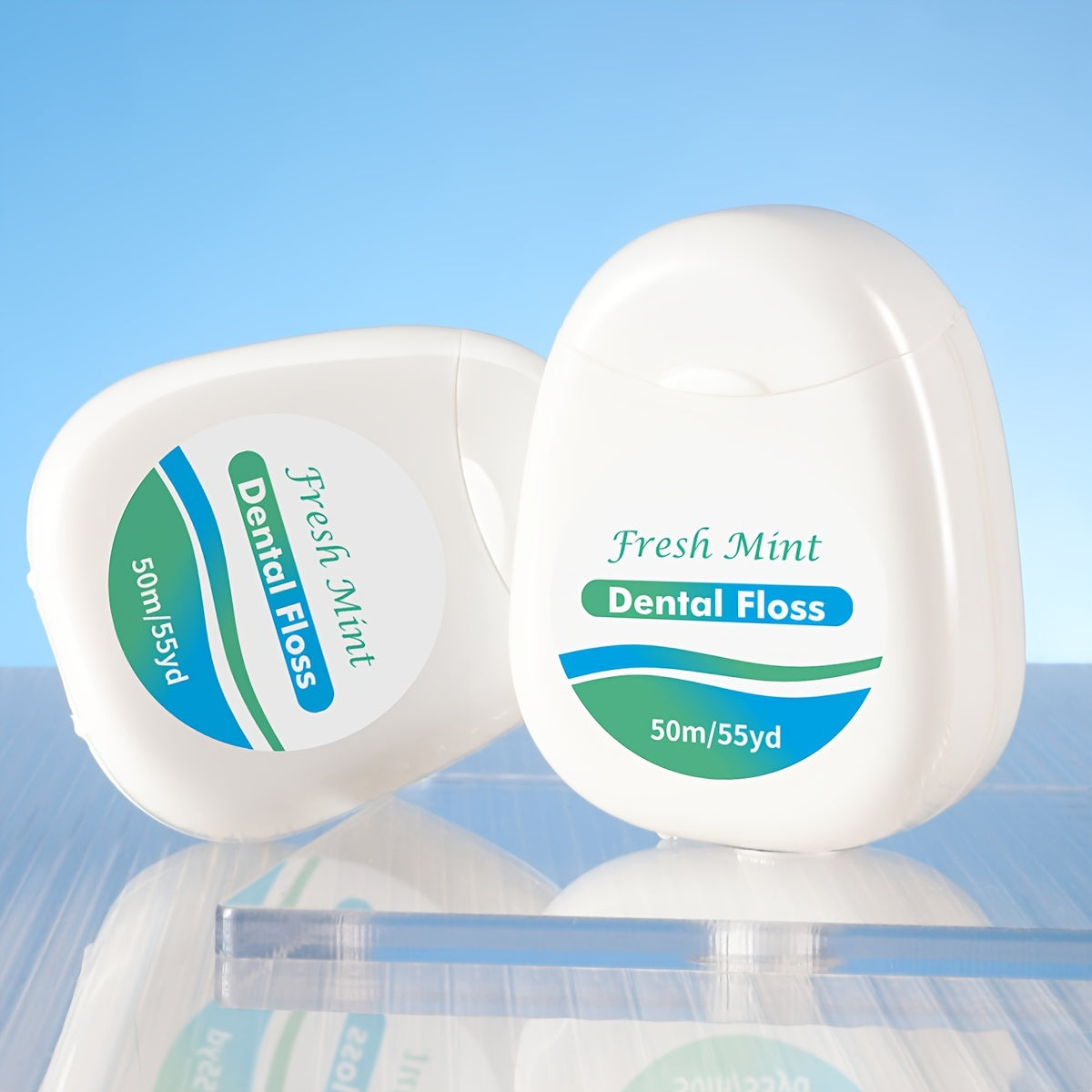 Diş ipi lentasi 2-to'plam Peppermint 50m Oraliq tishlarni tozalash portativ dozator