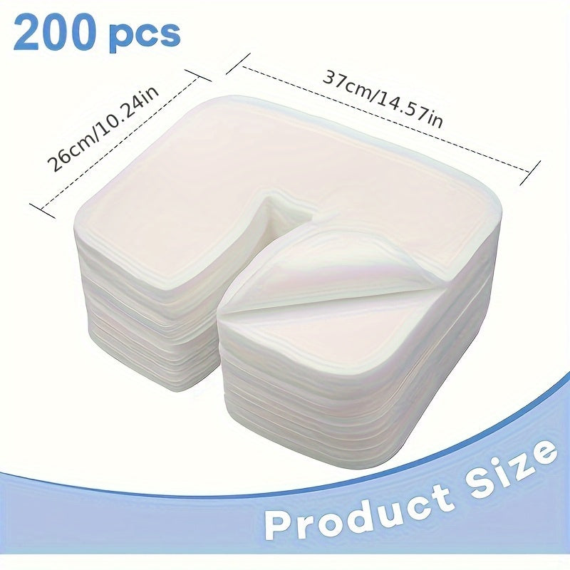 200 White Disposable Face Cradle Covers for Massage Tables and Chairs 200 Pieces