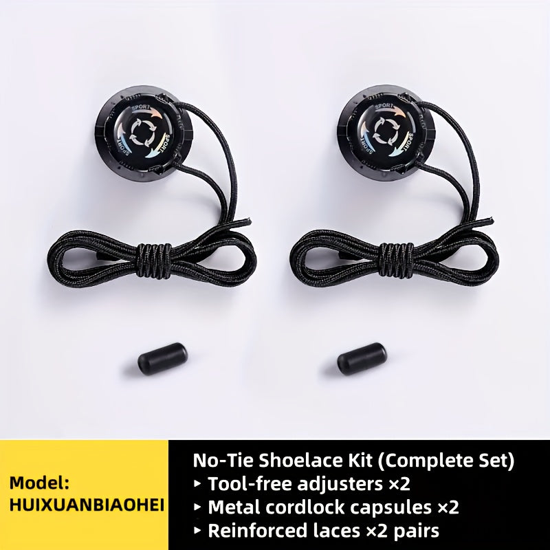 Unisex No-Tie Shoelace Locks Rotating Fasteners for Sports Outdoor Shoes