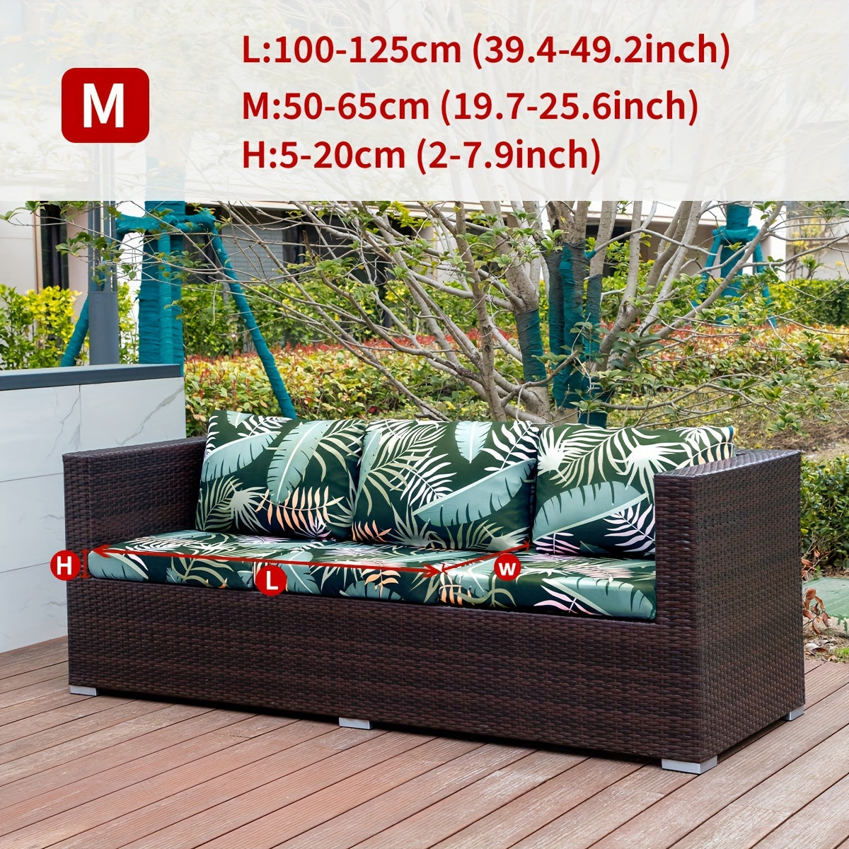 Набор чехлов для подушек для уличного дивана с богемским принтом животных, листьев и цветов