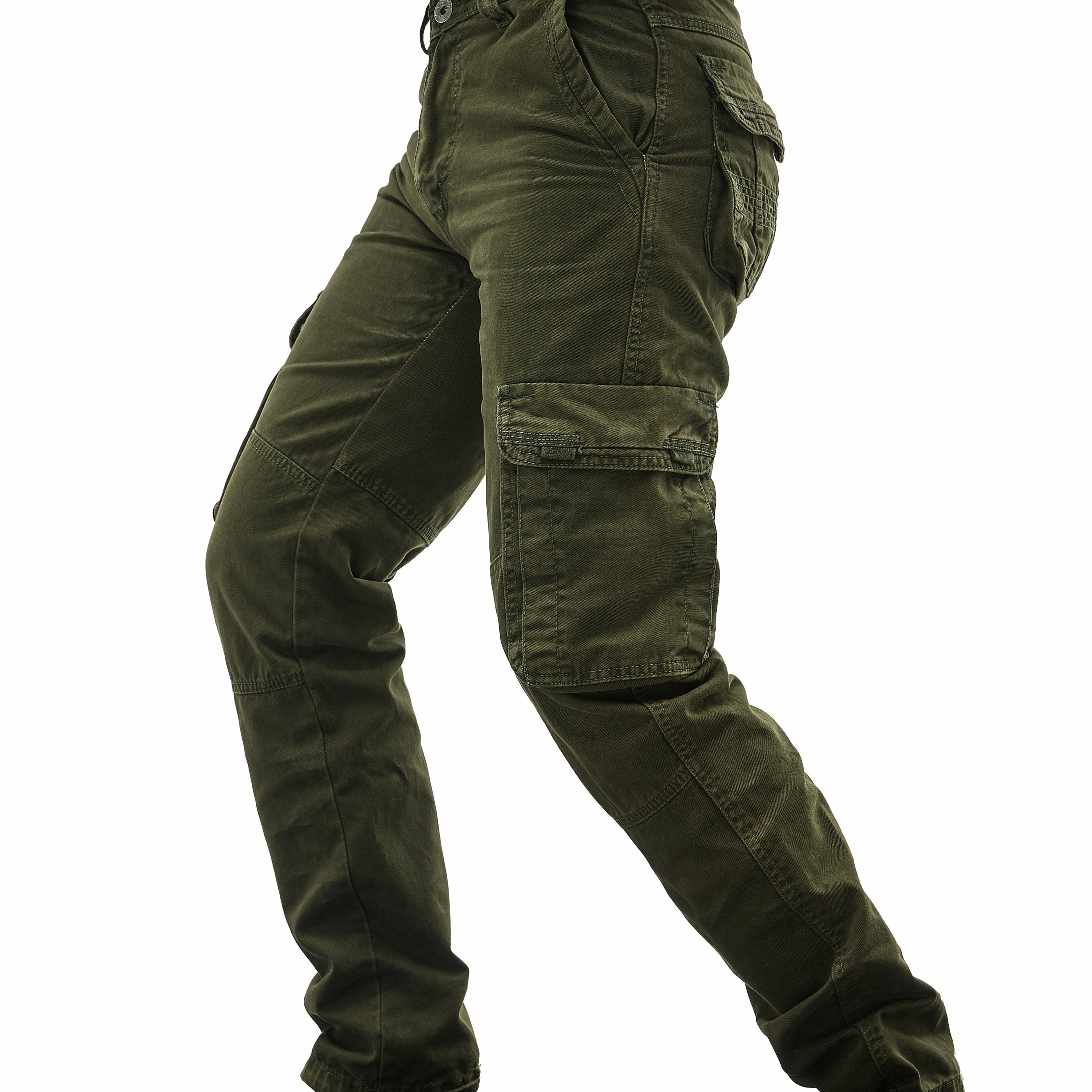 Men's Cotton Cargo Pants with Multiple Pockets Streetwear Style for Spring Autumn