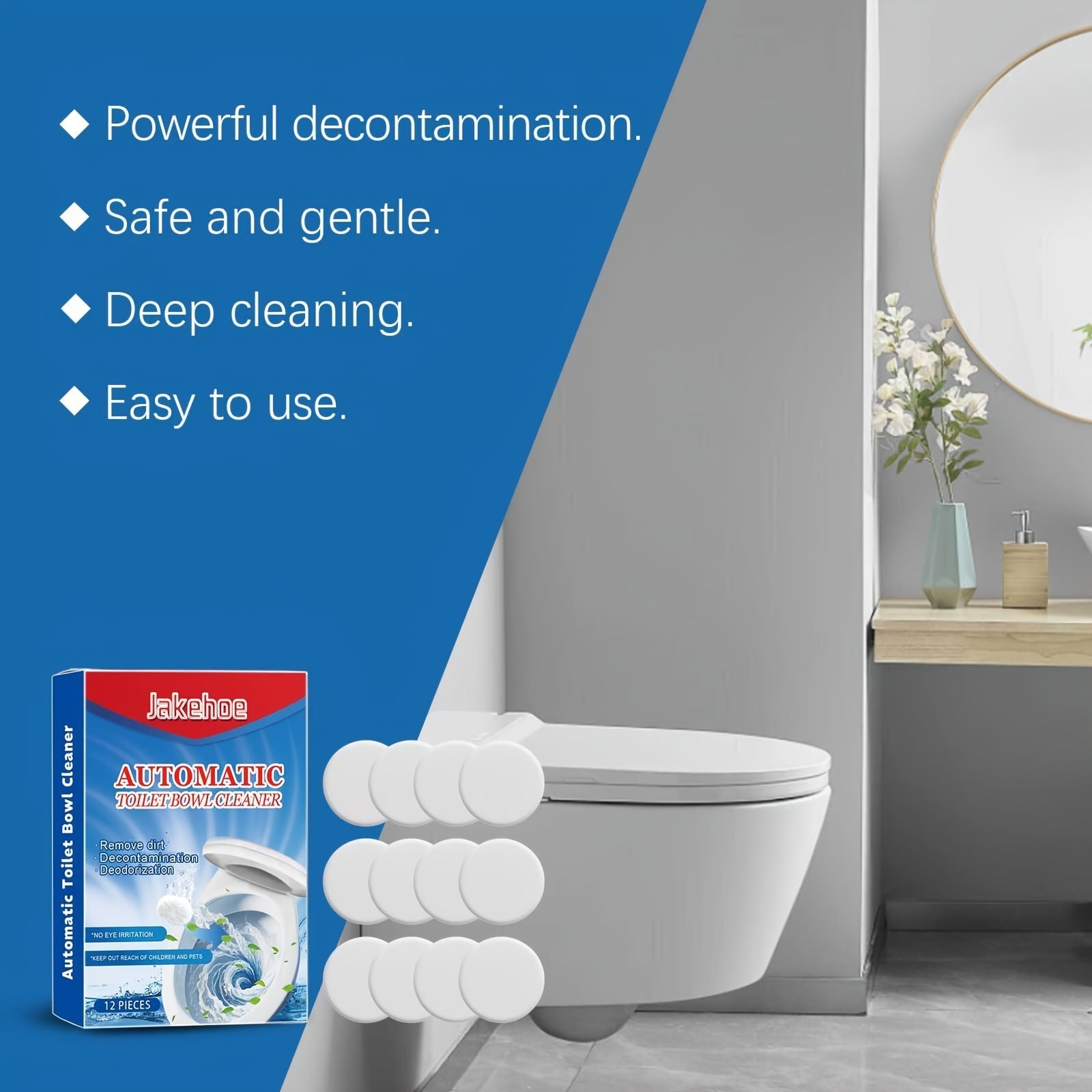 Effervescent Toilet Cleaning Tablets Odor Removal Stain Removal Plastic