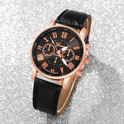 Zinc alloy korpuslari va charm taqsimlari bilan 5 ta ayollar uchun kundalik quarts soatlar to'plami