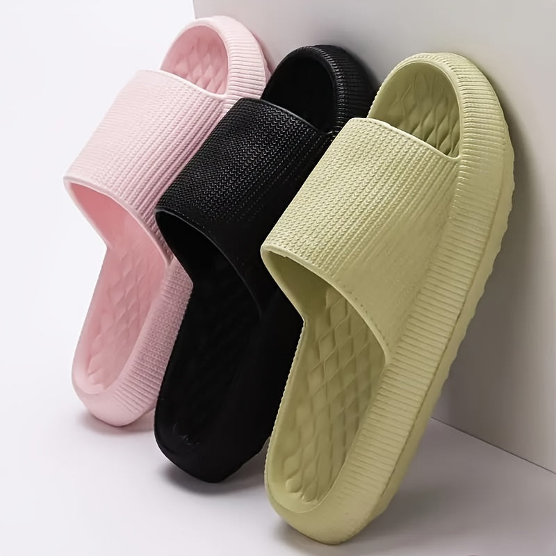 Unisex Solid Color Minimalist Pillow Slides Slip-On Soft Sole Home Shower Slides