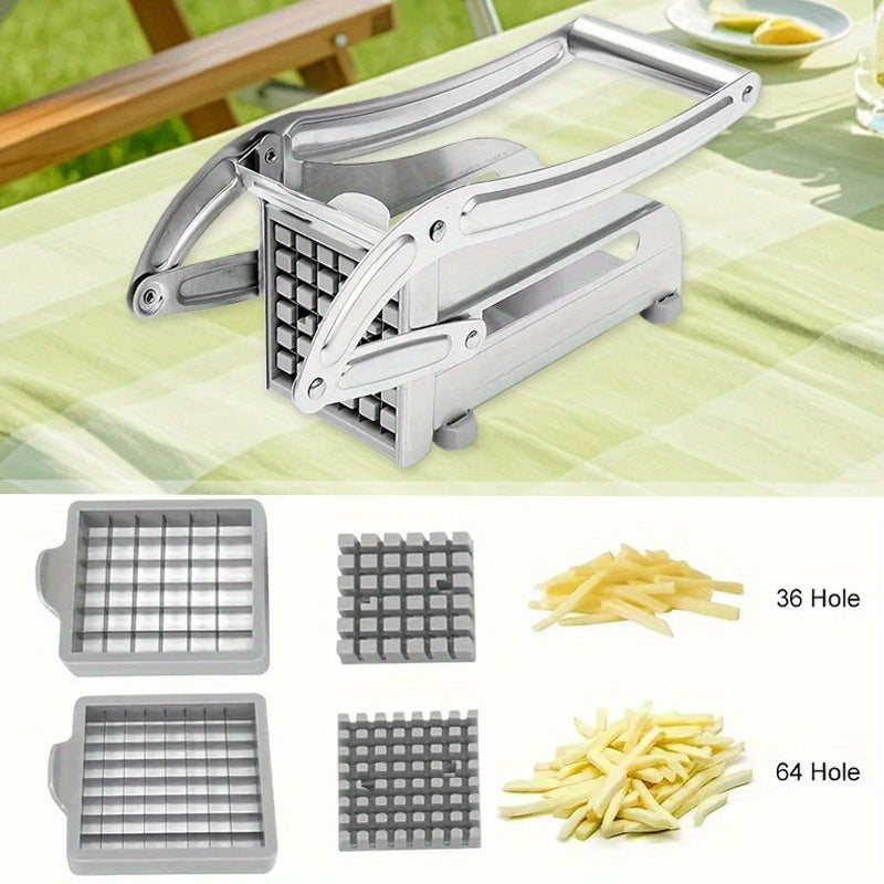 Stainless Steel Manual French Fry Cutter - Kartoshka, piyoz va bodring uchun ko‘p qirrali kesgich. Mustahkam, ergonomik tutqich bilan jihozlangan muhim oshxona asbobi.