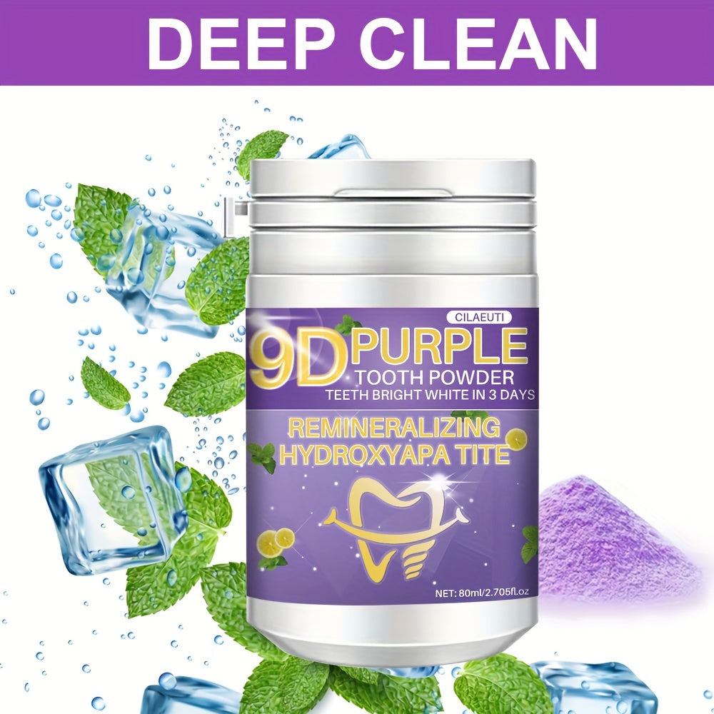Purple Tooth Powder Deep Clean Remineralizing Hydroxyapatite 9D