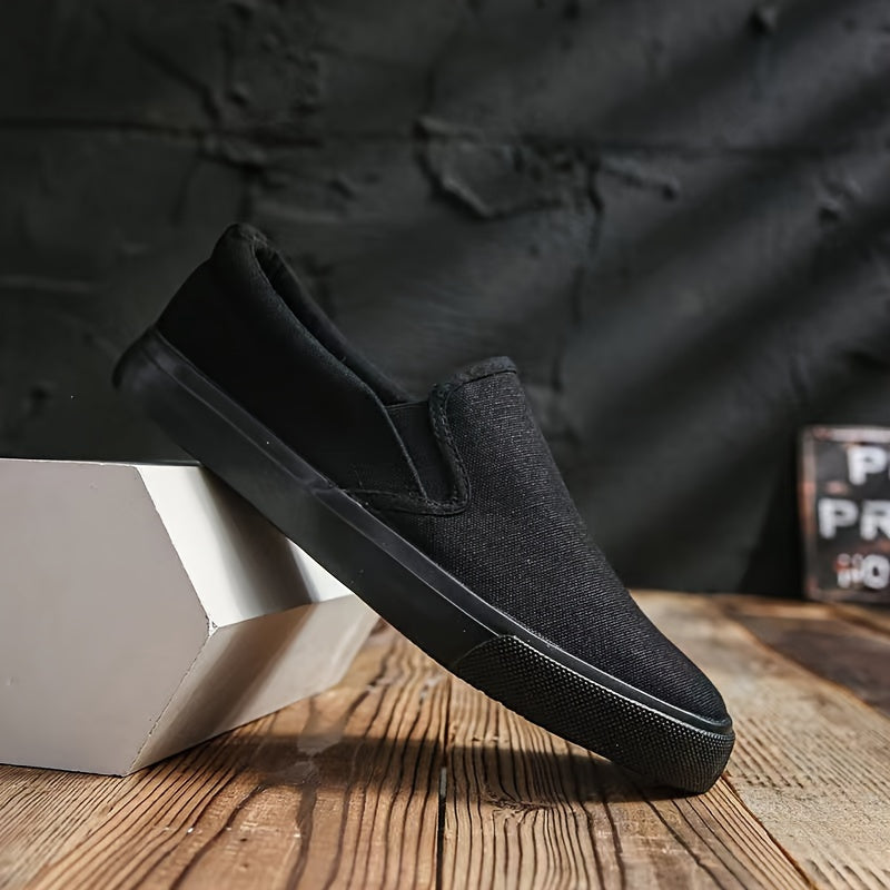 Men's Canvas Slip-On Sneakers Lightweight Breathable Casual Shoes for Spring Summer Fall